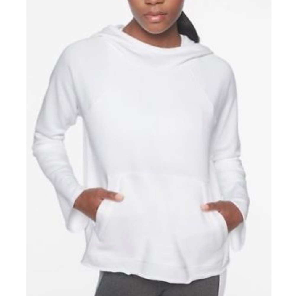 Athleta Black French Terry Pique Hoodie Sweatshirt